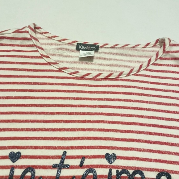 Kim & Co Je T’aime Womens Cropped Tshirt Size 2XL - Picture 3 of 16